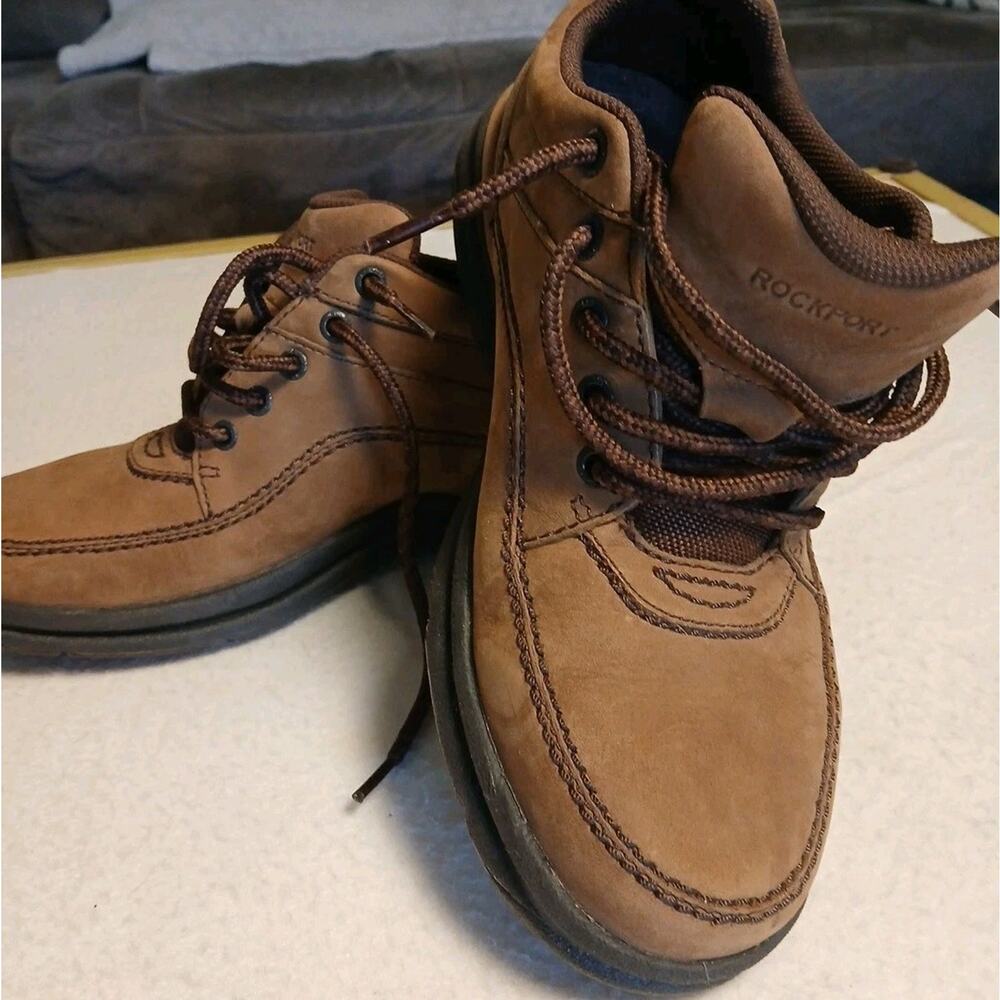 ROCKPORT WORLD TOUR LEATHER WALKING SHOES CHOCOLATE NUBUCK MENS 8W